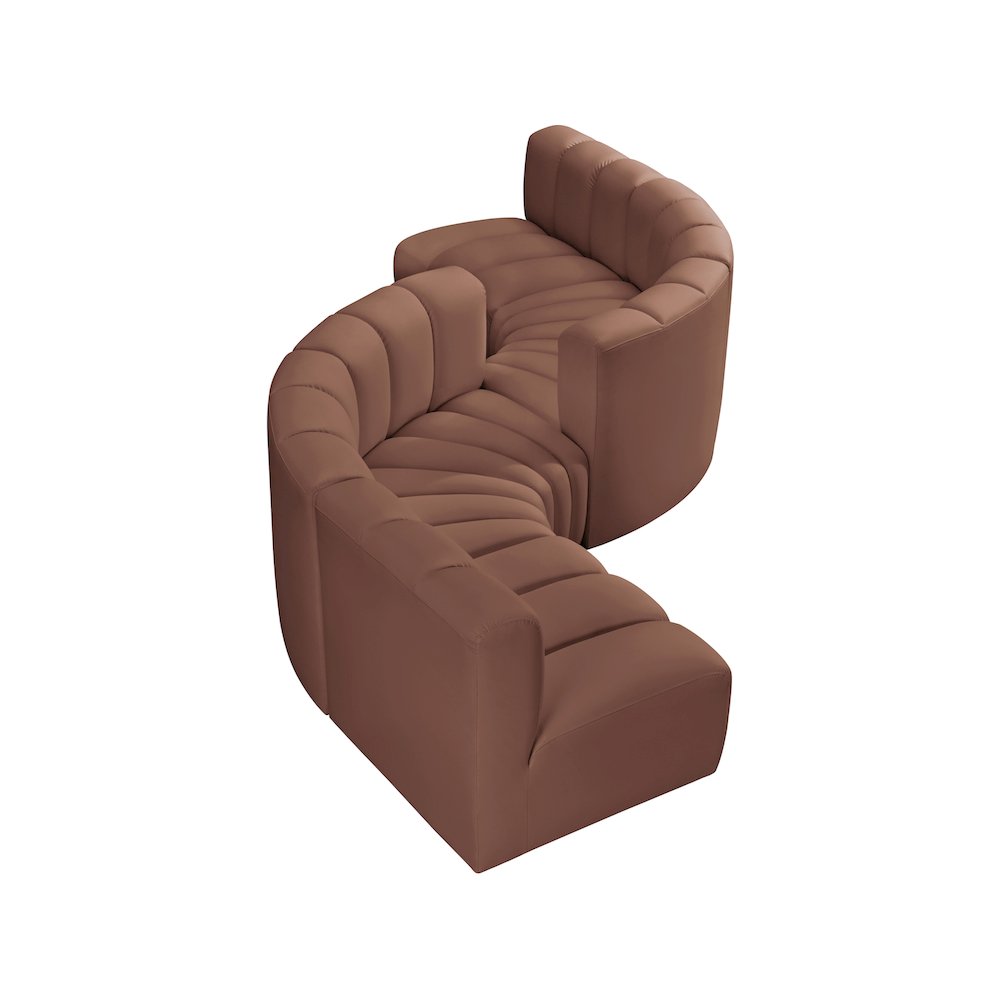 Arc Cognac Vegan Leather Modular Sofa