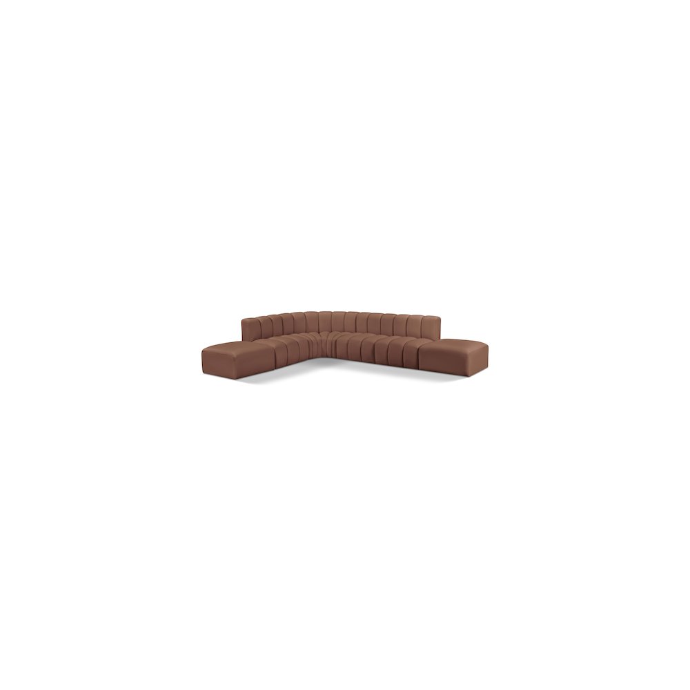 Arc Cognac Vegan Leather Modular Sofa
