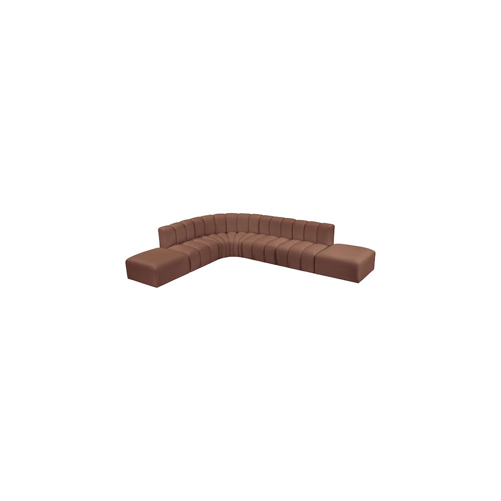 Arc Cognac Vegan Leather Modular Sofa