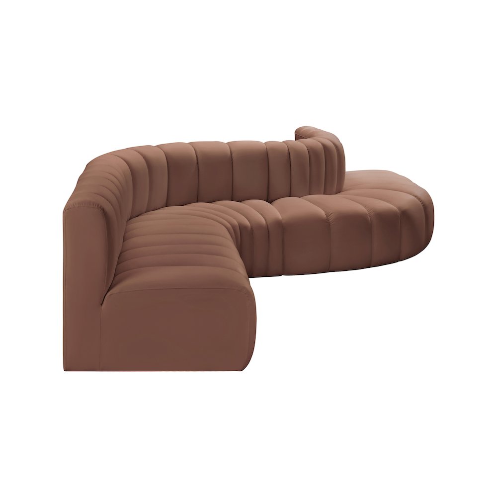 Arc Cognac Vegan Leather Modular Sofa