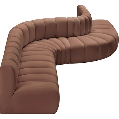 Arc Cognac Vegan Leather Modular Sofa