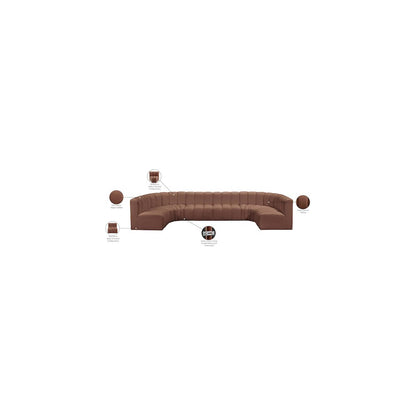 Arc Cognac Vegan Leather Modular Sofa