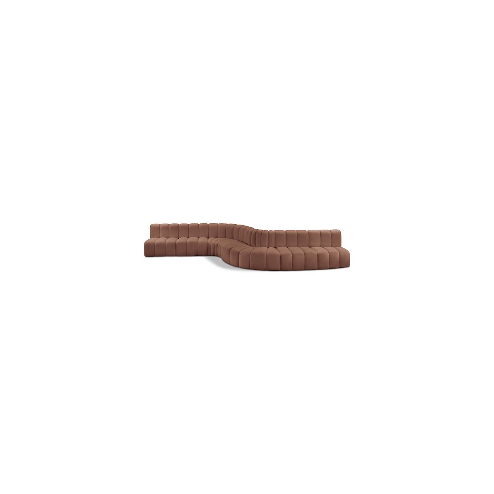 Arc Cognac Vegan Leather Modular Sofa