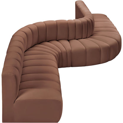 Arc Cognac Vegan Leather Modular Sofa