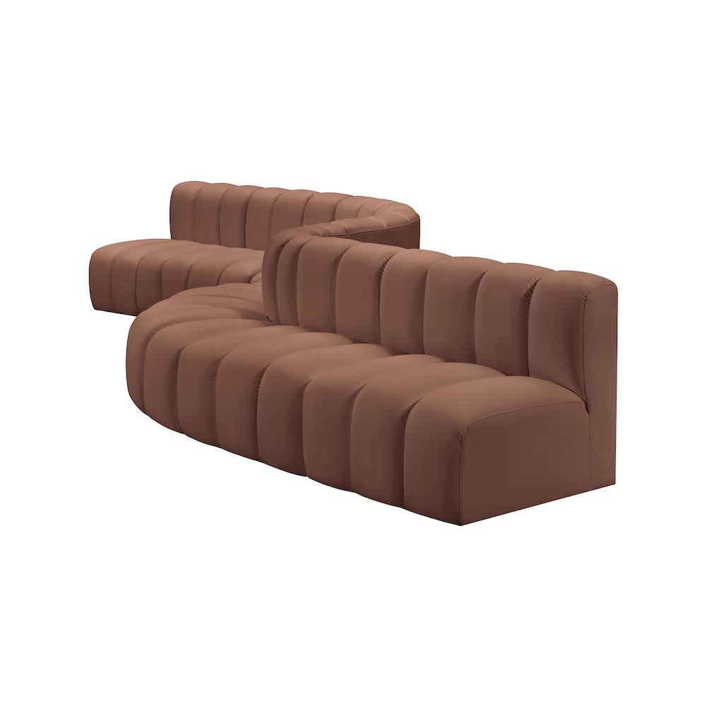 Arc Cognac Vegan Leather Modular Sofa