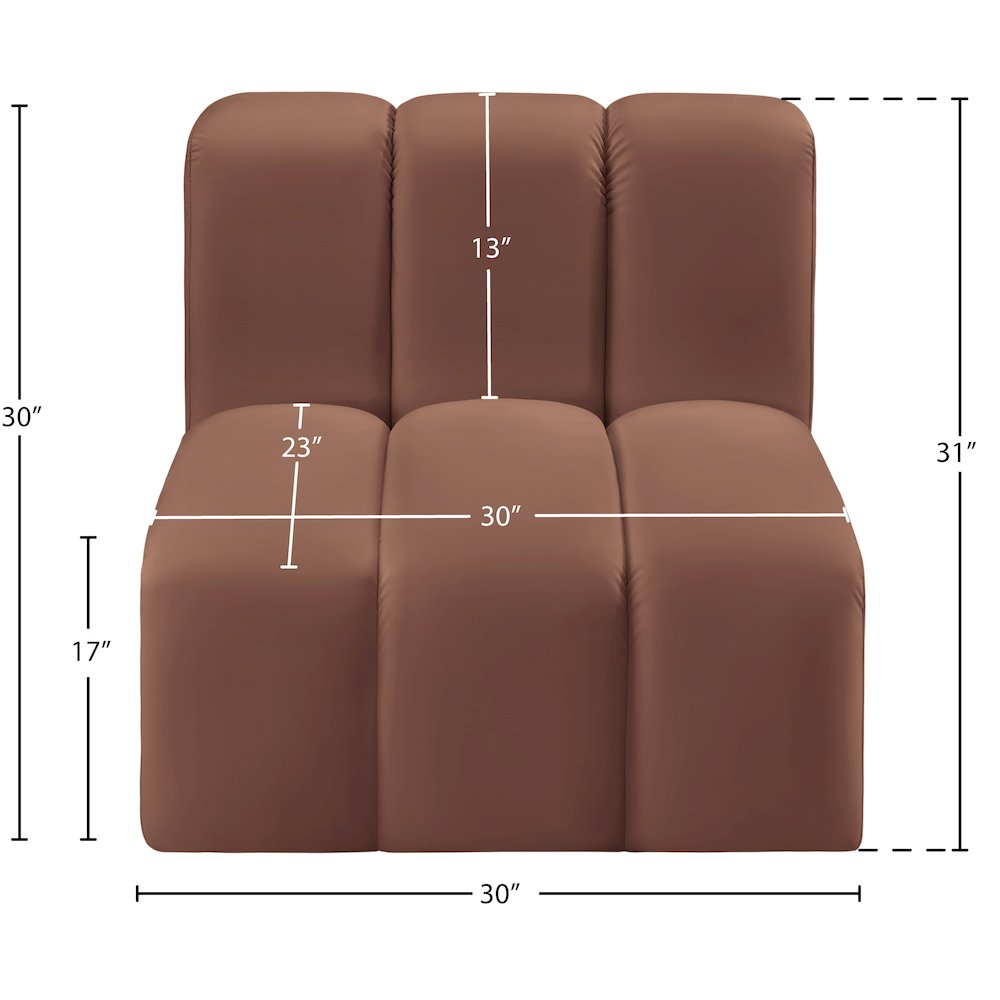 Arc Cognac Vegan Leather Straight Chair