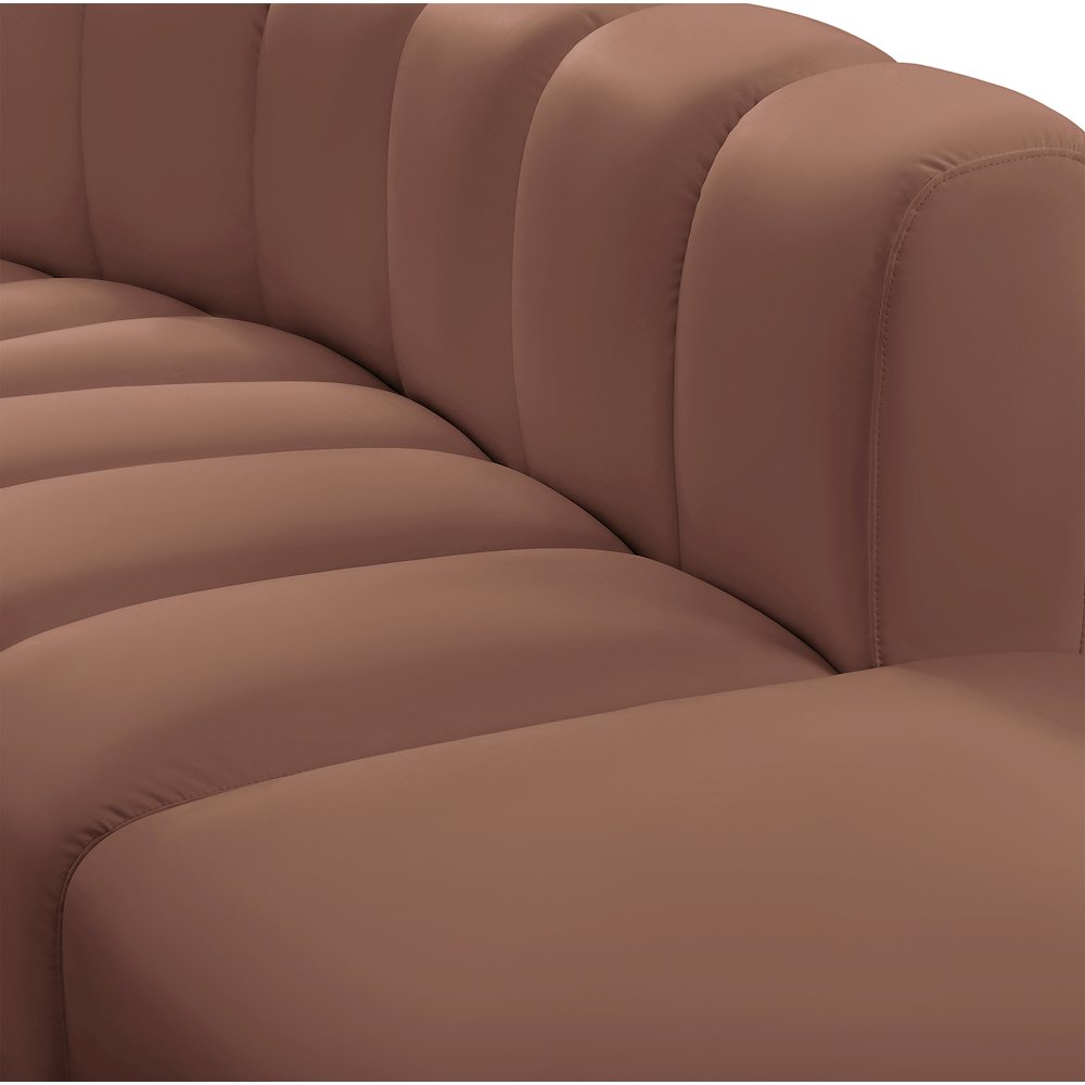 Arc Cognac Vegan Leather Straight Chair