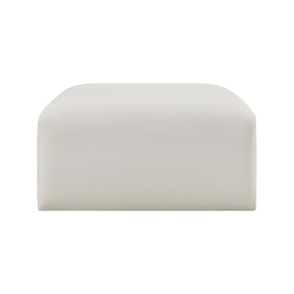 Arc Cream Vegan Leather Ottoman