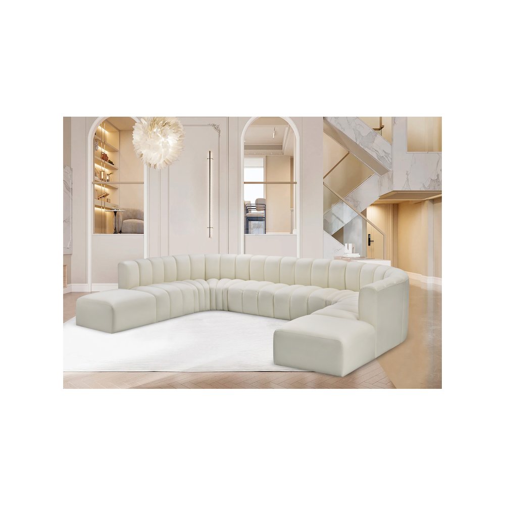 Arc Cream Vegan Leather Modular Sofa