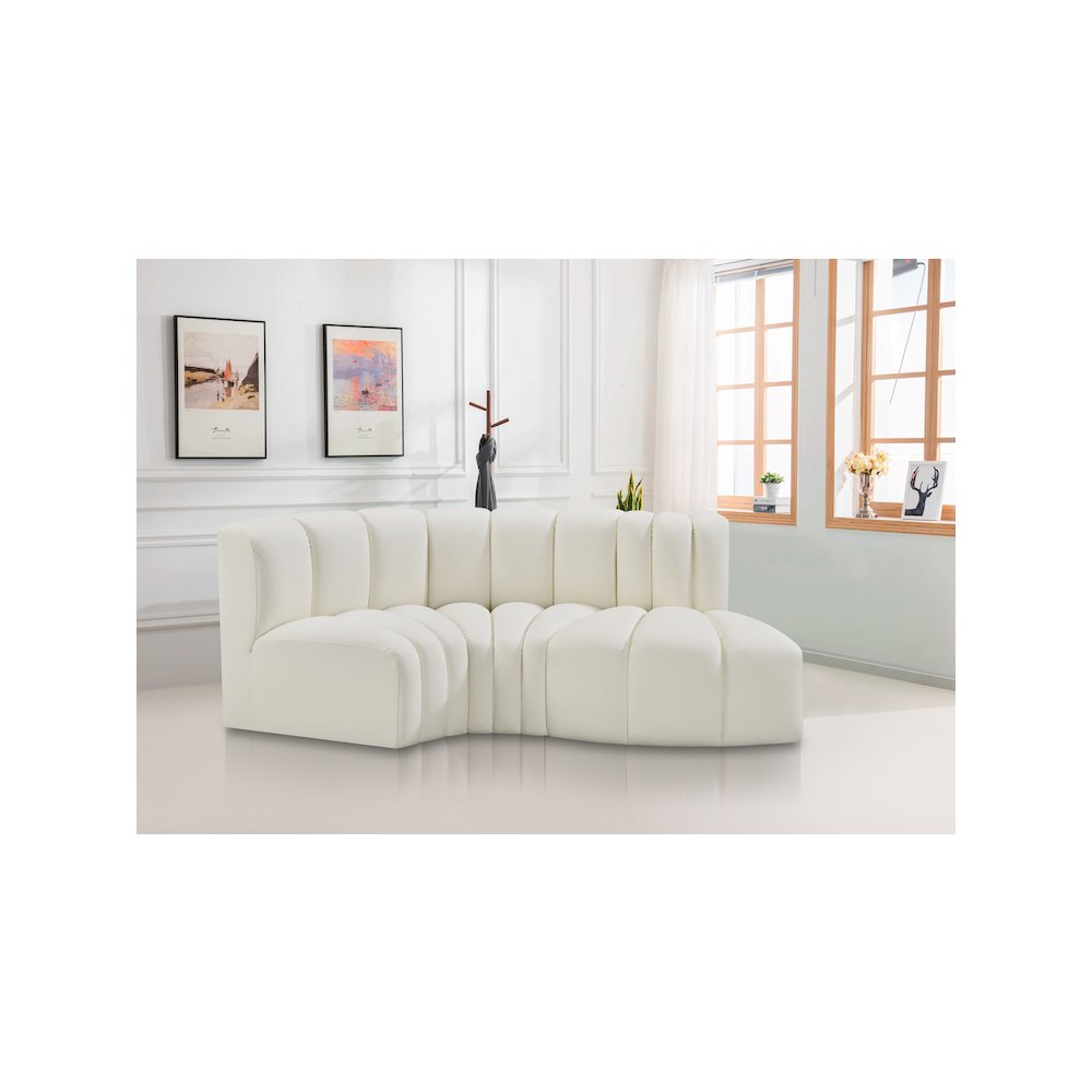 Arc Cream Vegan Leather Modular Sofa