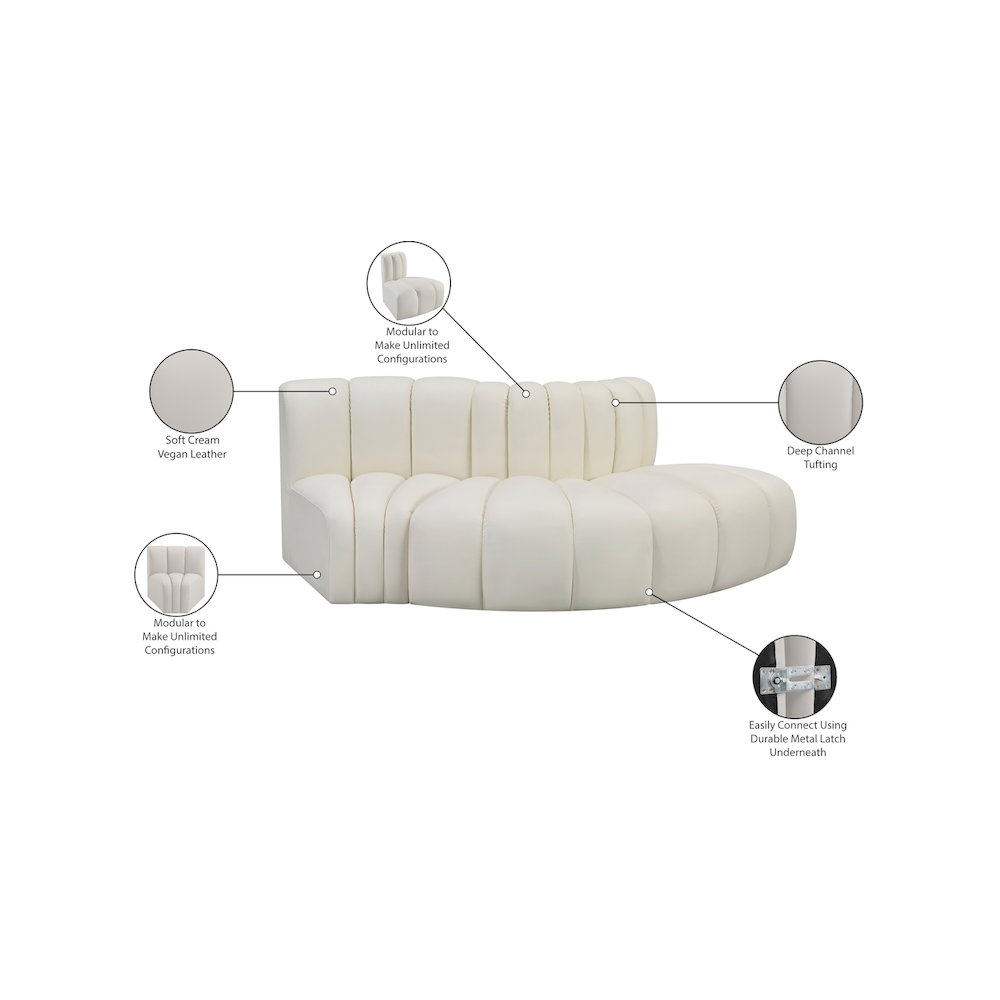 Arc Cream Vegan Leather Modular Sofa