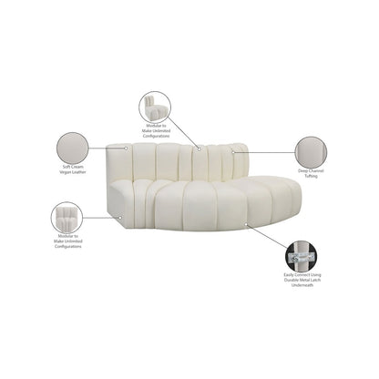 Arc Cream Vegan Leather Modular Sofa