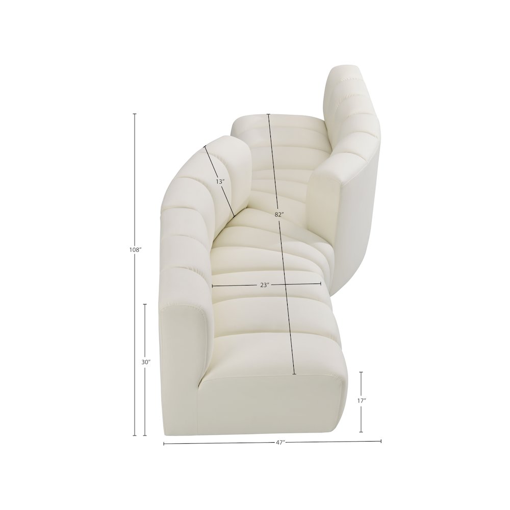 Arc Cream Vegan Leather Modular Sofa