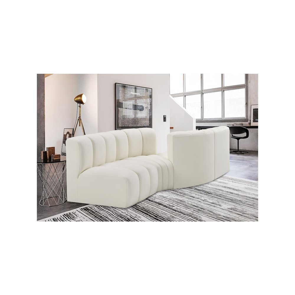 Arc Cream Vegan Leather Modular Sofa