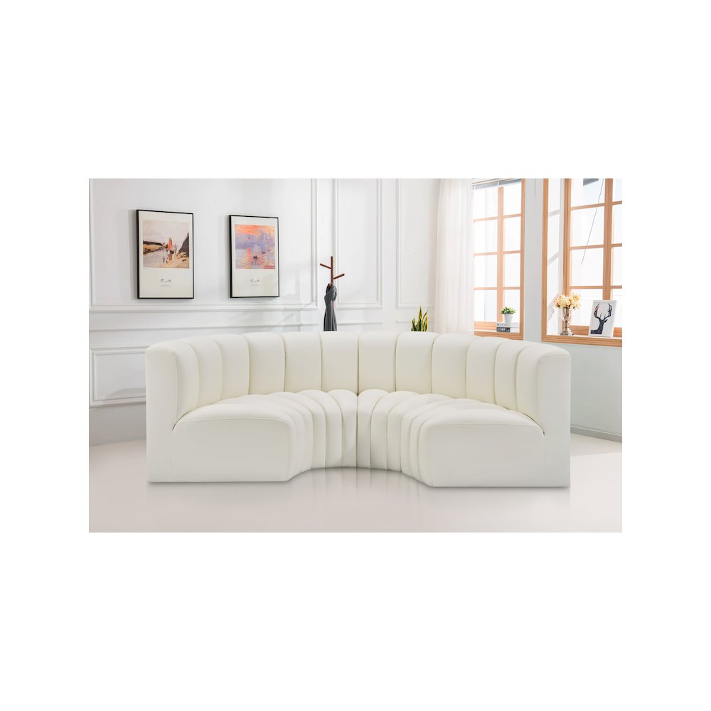 Arc Cream Vegan Leather Modular Sofa