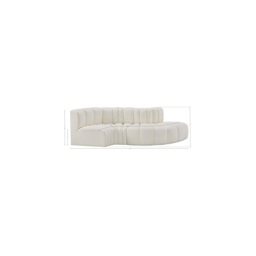 Arc Cream Vegan Leather Modular Sofa