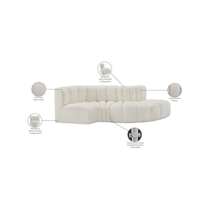 Arc Cream Vegan Leather Modular Sofa