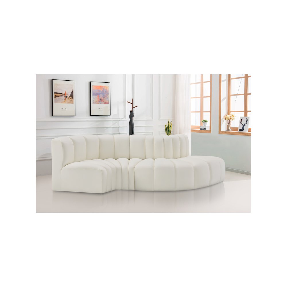 Arc Cream Vegan Leather Modular Sofa