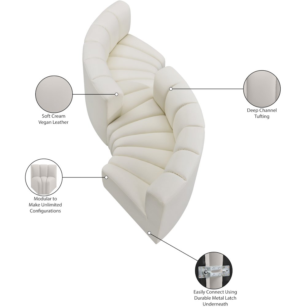 Arc Cream Vegan Leather Modular Sofa