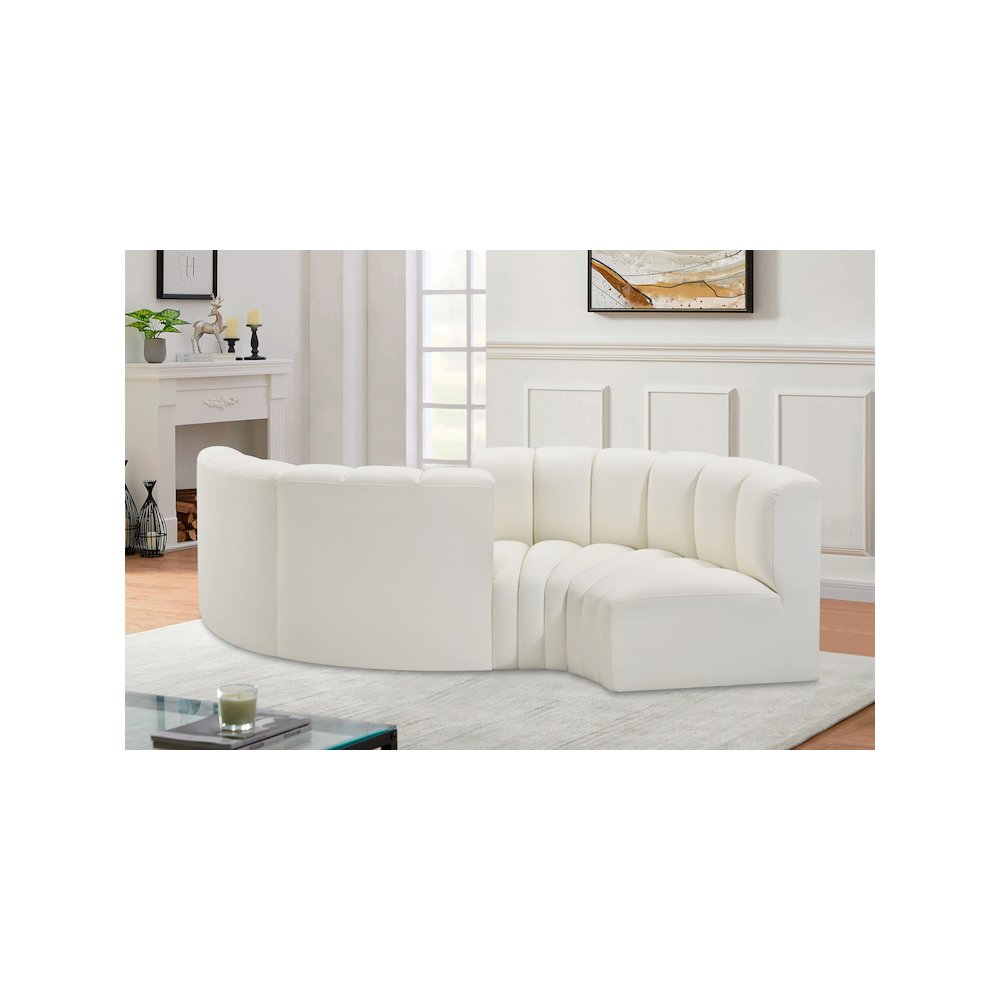 Arc Cream Vegan Leather Modular Sofa