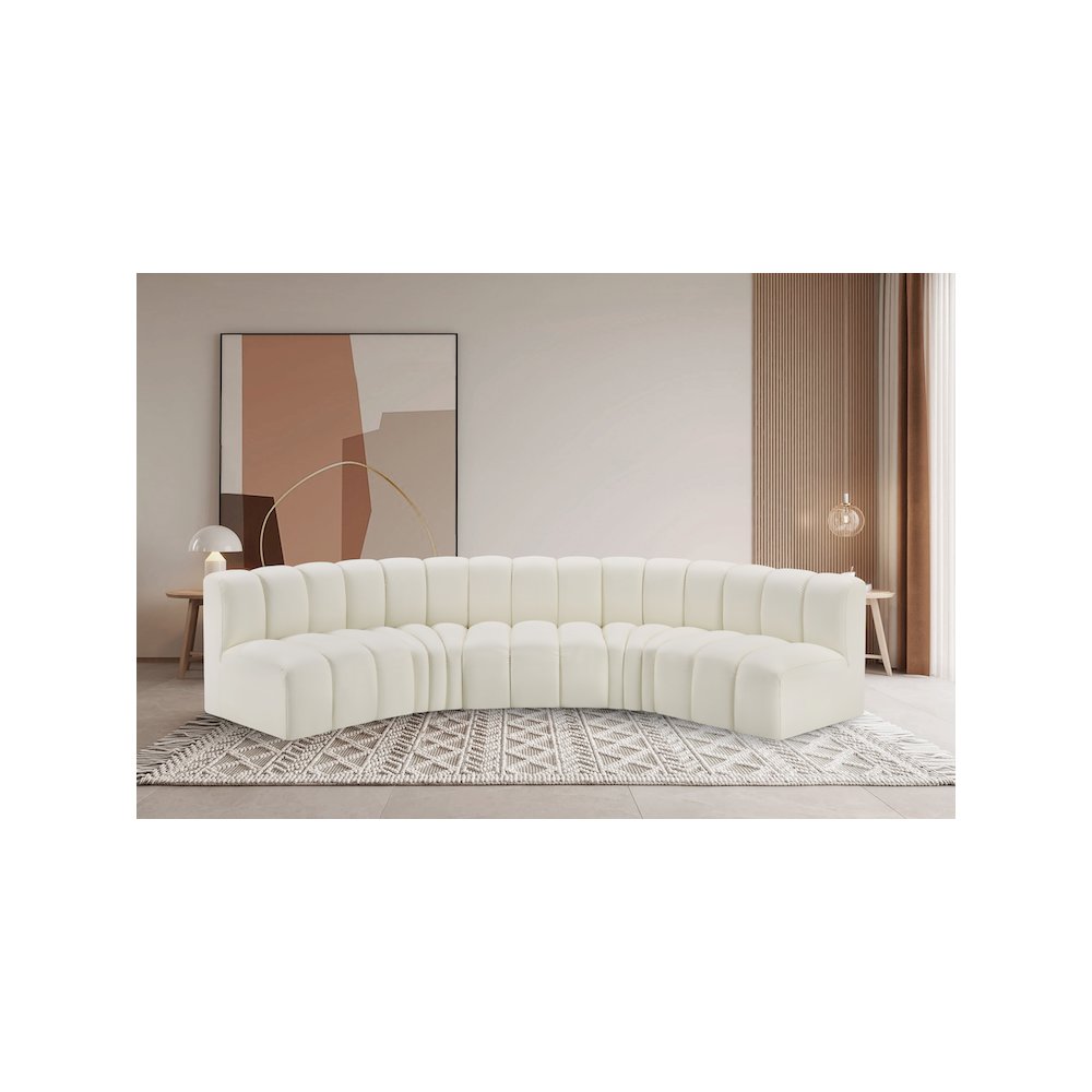Arc Cream Vegan Leather Modular Sofa