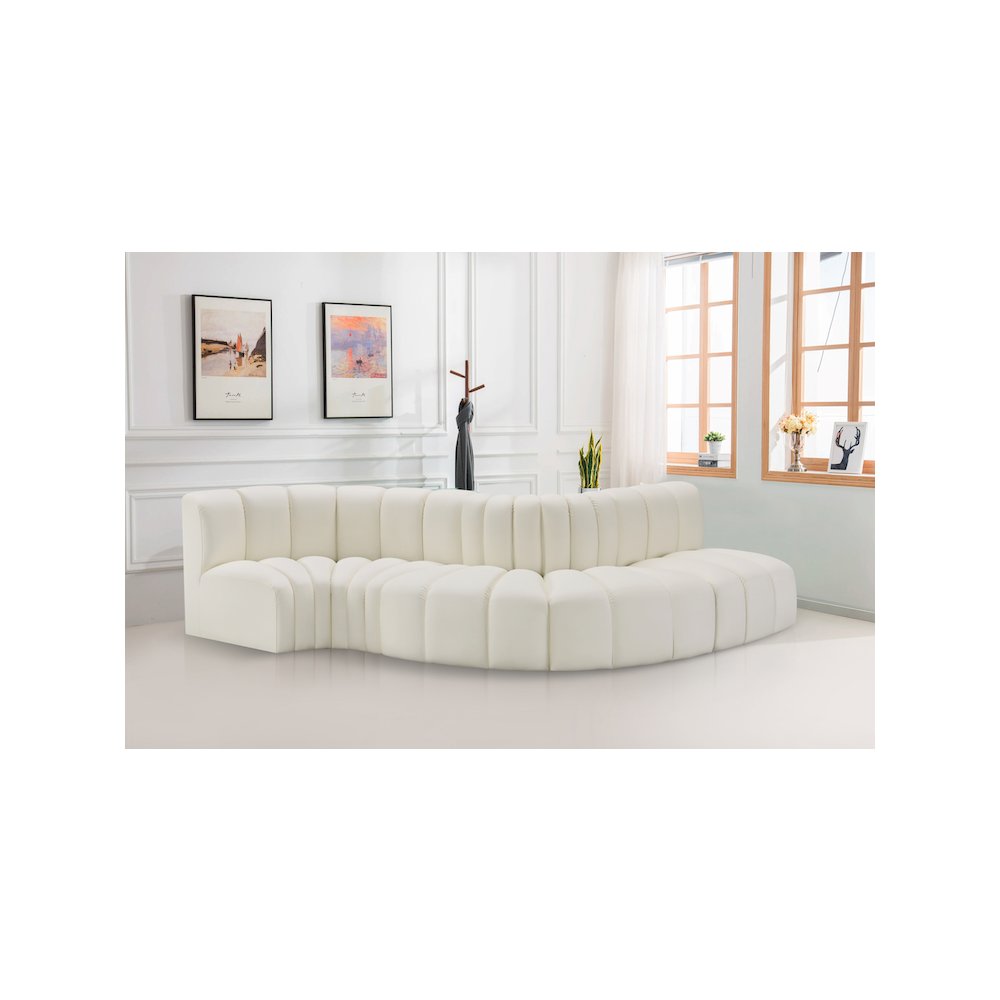 Arc Cream Vegan Leather Modular Sofa