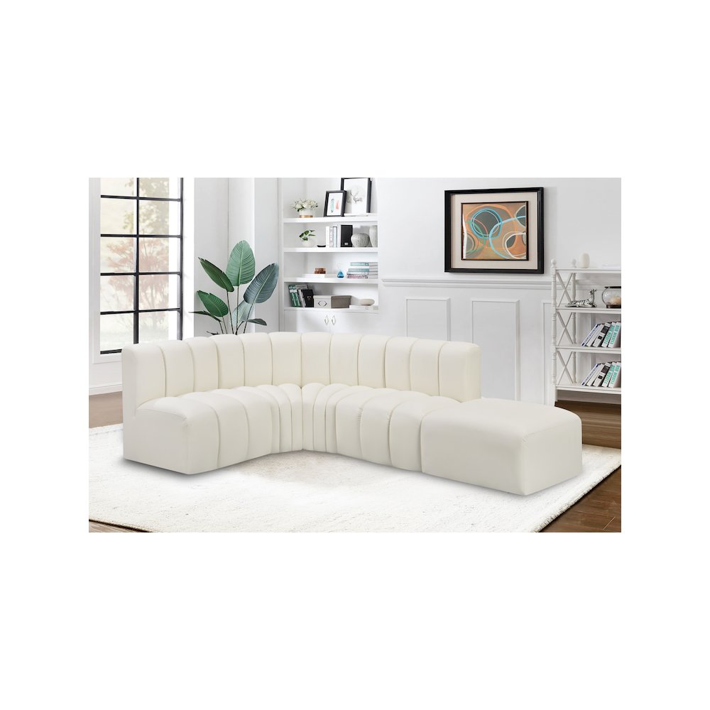 Arc Cream Vegan Leather Modular Sofa