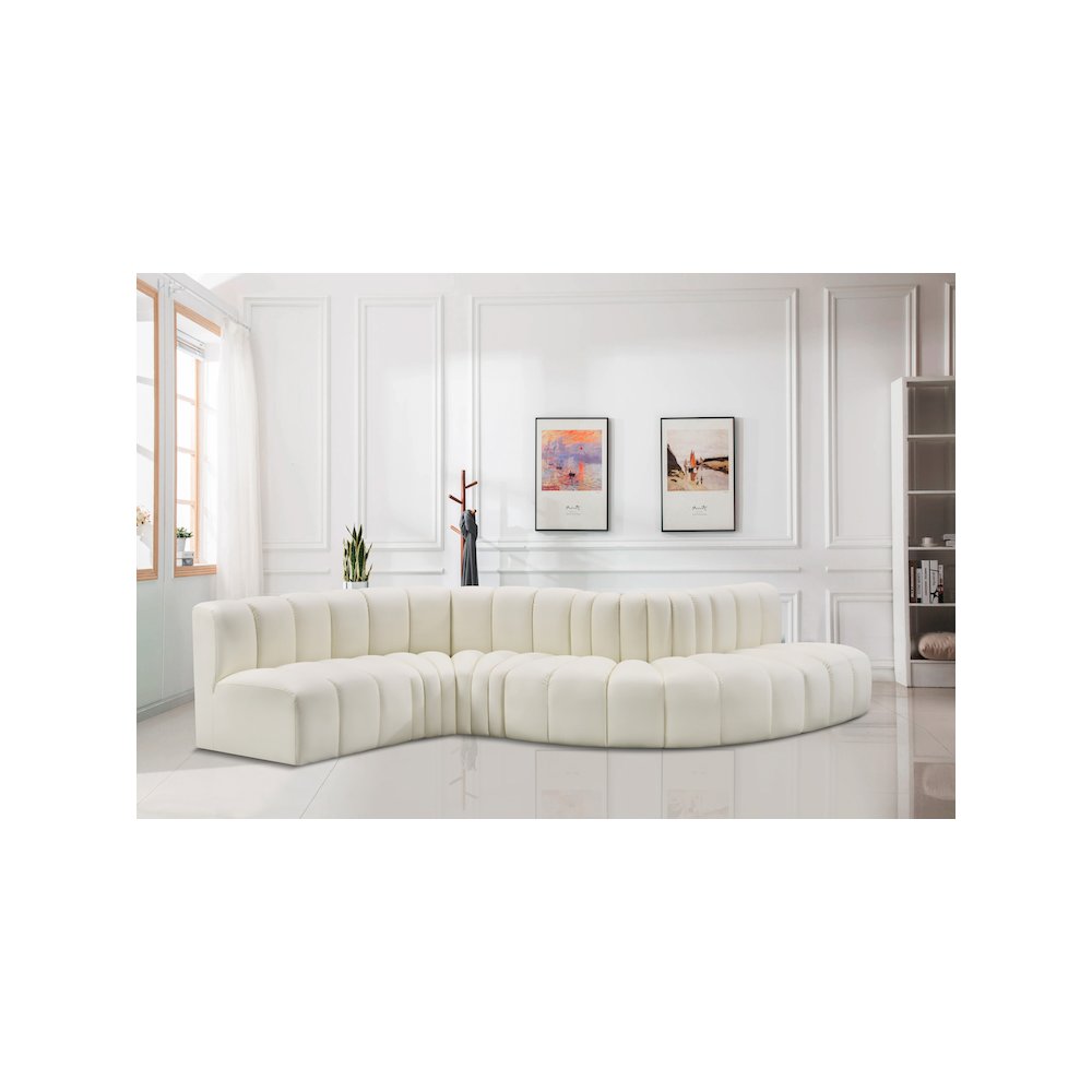 Arc Cream Vegan Leather Modular Sofa