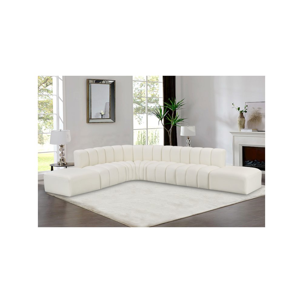 Arc Cream Vegan Leather Modular Sofa