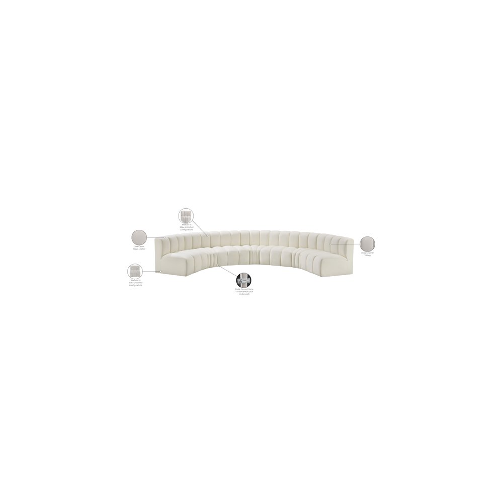 Arc Cream Vegan Leather Modular Sofa