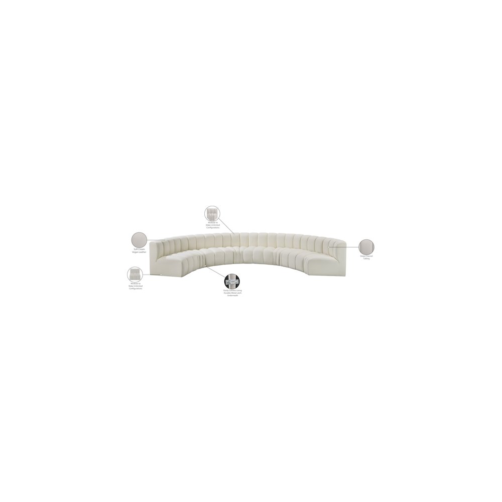 Arc Cream Vegan Leather Modular Sofa