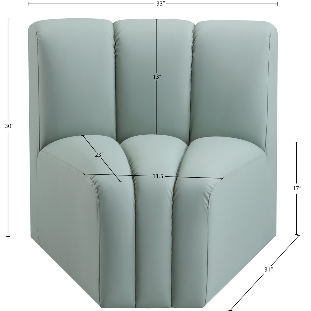 Arc Mint Green Vegan Leather Curved Corner
