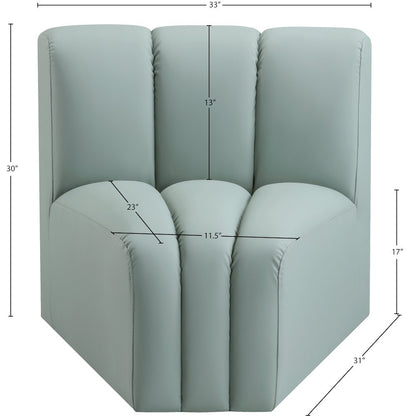 Arc Mint Green Vegan Leather Curved Corner