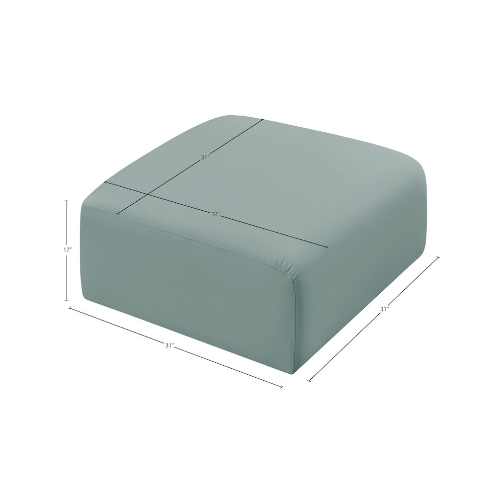 Arc Mint Green Vegan Leather Ottoman