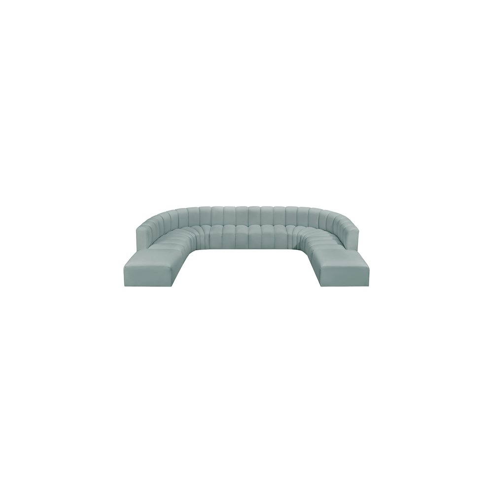 Arc Mint Green Vegan Leather Modular Sofa