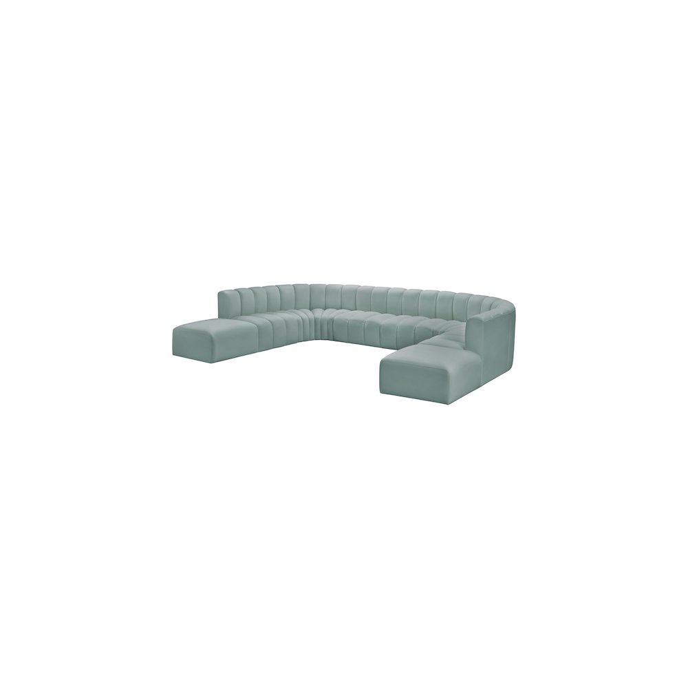 Arc Mint Green Vegan Leather Modular Sofa