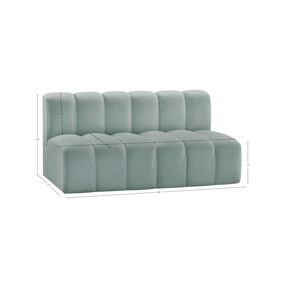 Arc Mint Green Vegan Leather Modular Sofa