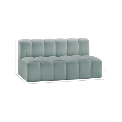 Arc Mint Green Vegan Leather Modular Sofa