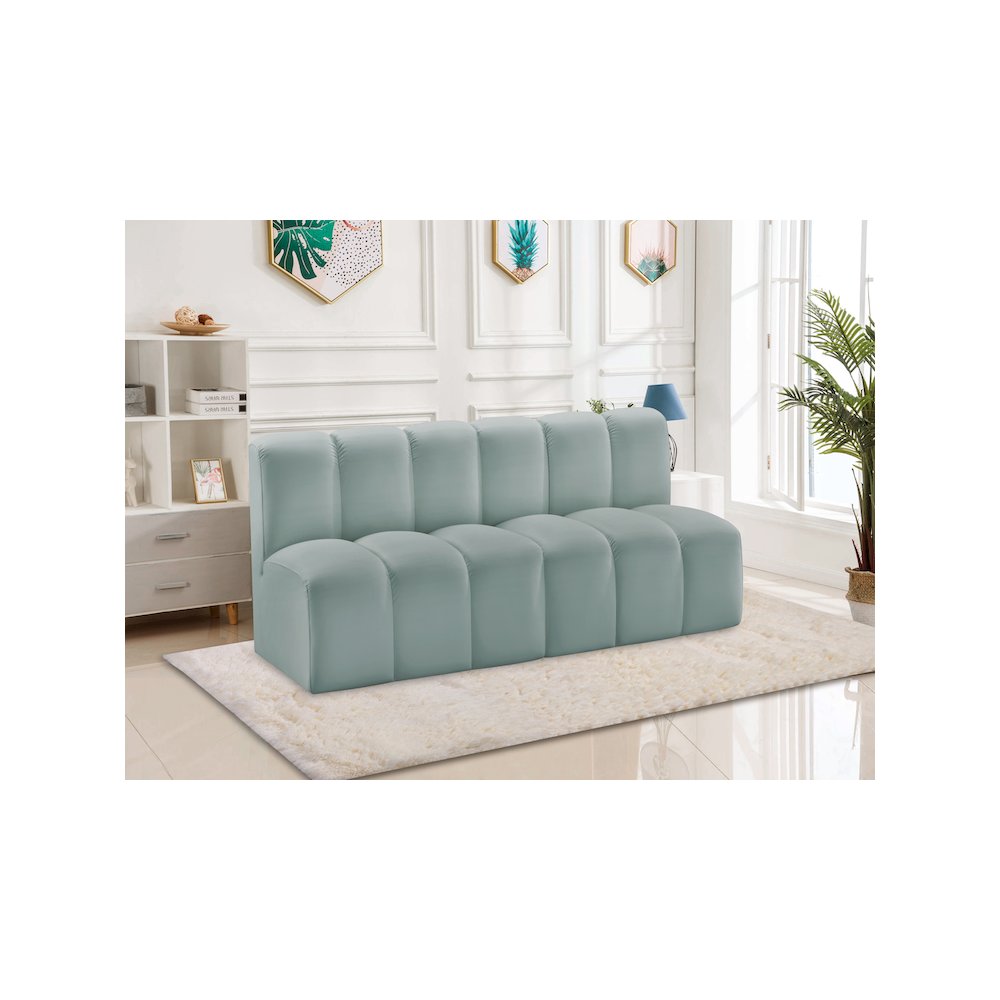 Arc Mint Green Vegan Leather Modular Sofa