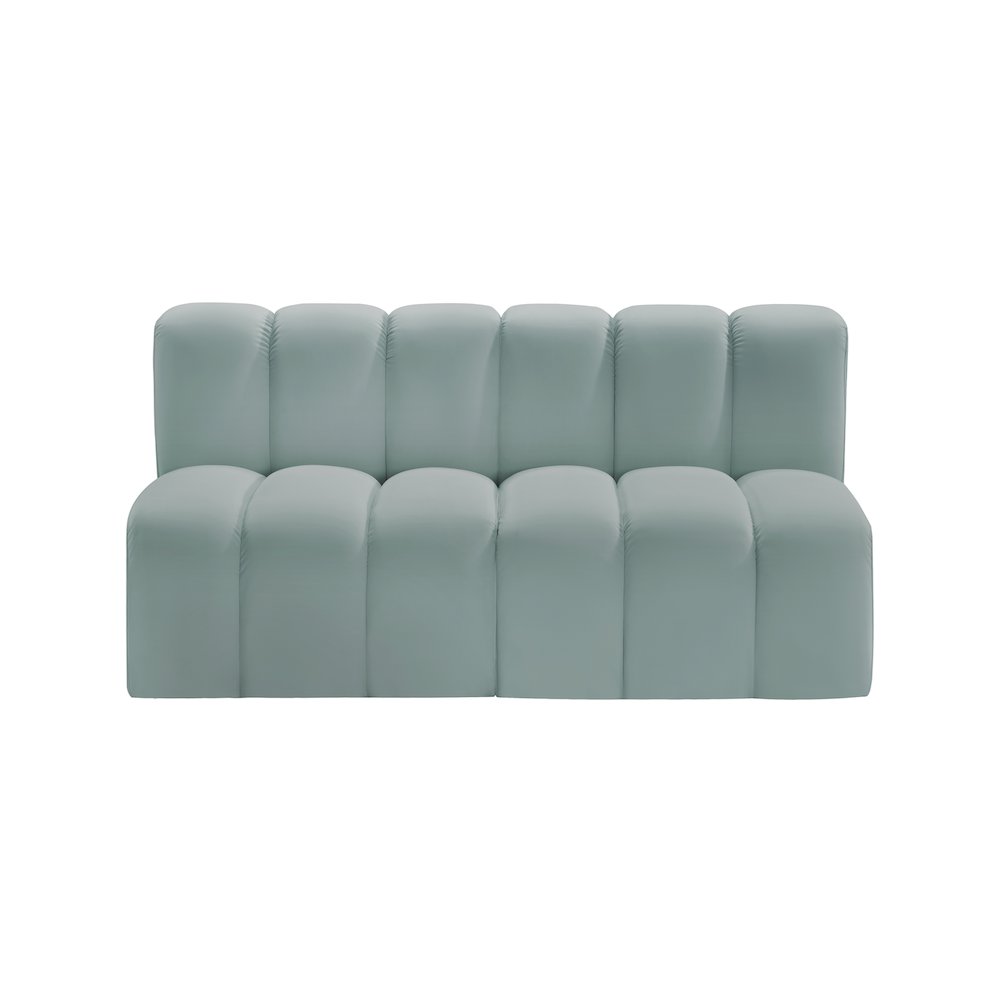 Arc Mint Green Vegan Leather Modular Sofa