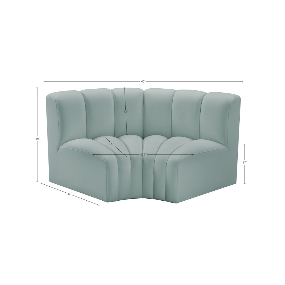 Arc Mint Green Vegan Leather Modular Sofa