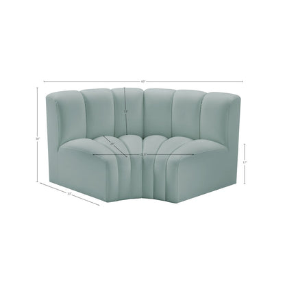 Arc Mint Green Vegan Leather Modular Sofa
