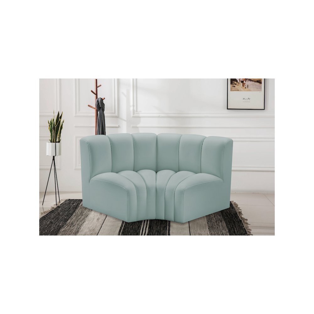 Arc Mint Green Vegan Leather Modular Sofa