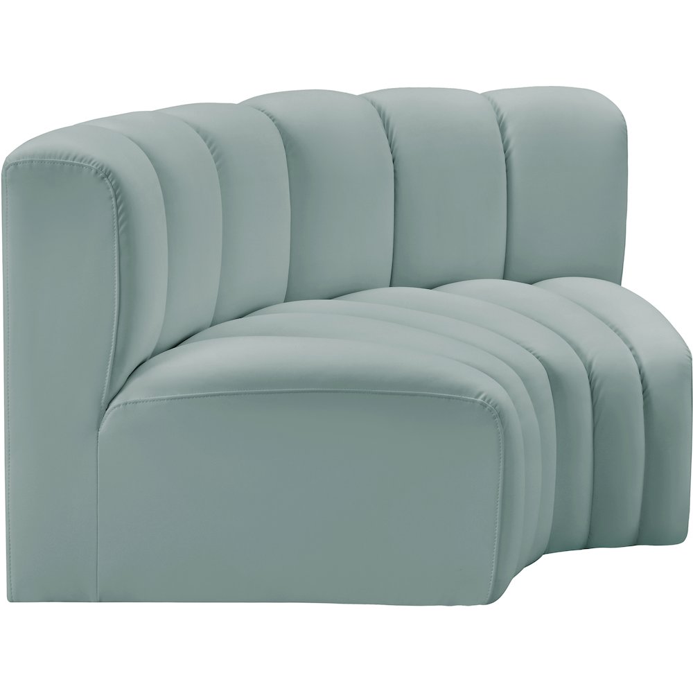 Arc Mint Green Vegan Leather Modular Sofa