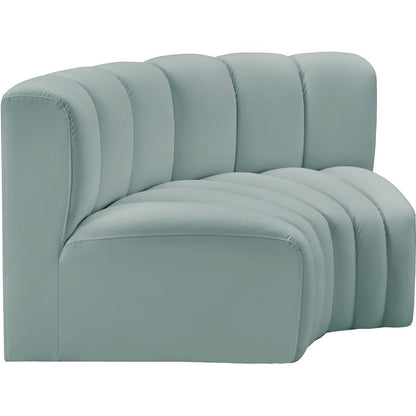 Arc Mint Green Vegan Leather Modular Sofa