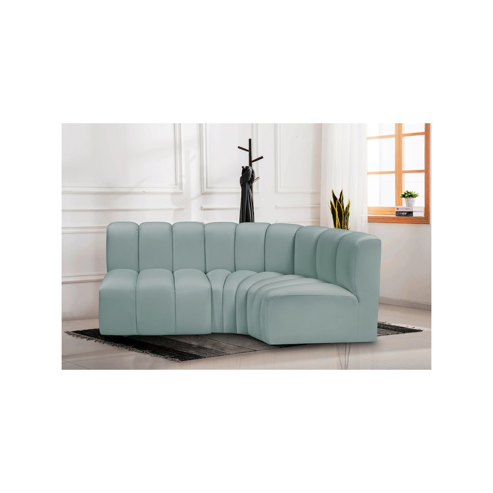 Arc Mint Green Vegan Leather Modular Sofa