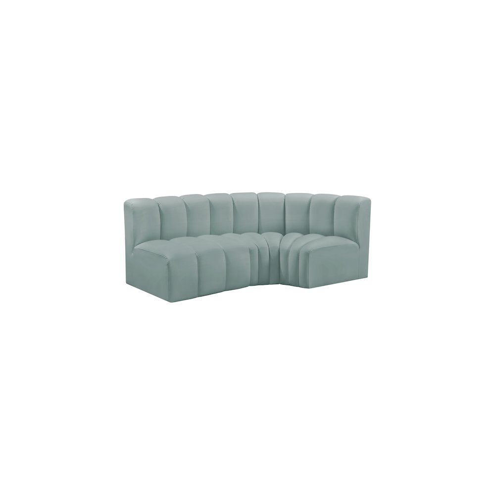 Arc Mint Green Vegan Leather Modular Sofa