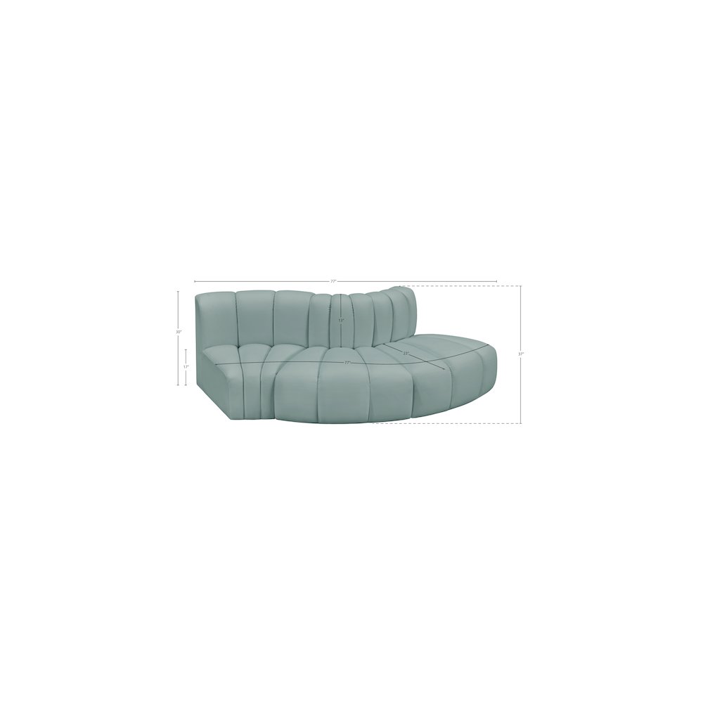 Arc Mint Green Vegan Leather Modular Sofa