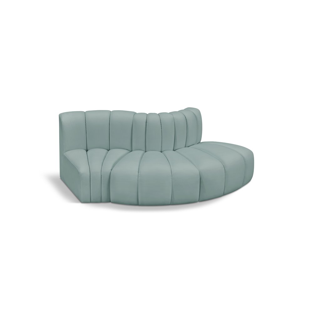 Arc Mint Green Vegan Leather Modular Sofa