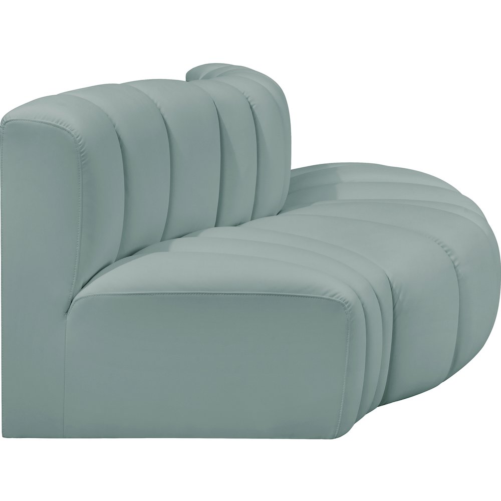 Arc Mint Green Vegan Leather Modular Sofa